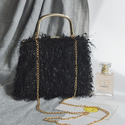 Дамска модерна чанта с ресни в няколко цвята