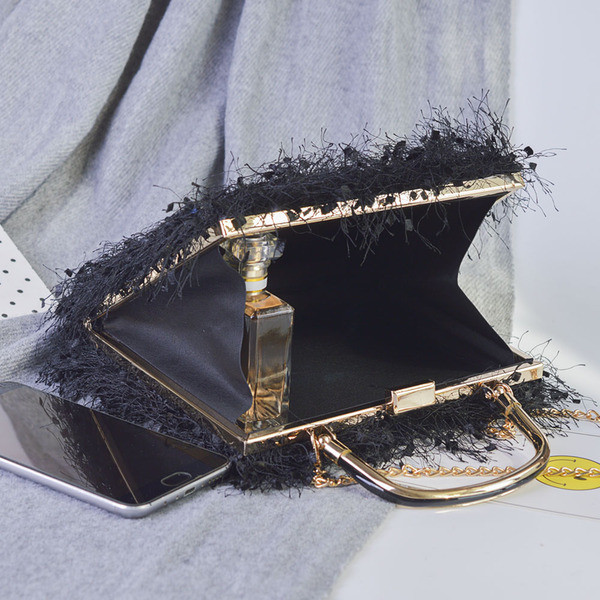 Дамска модерна чанта с ресни в няколко цвята