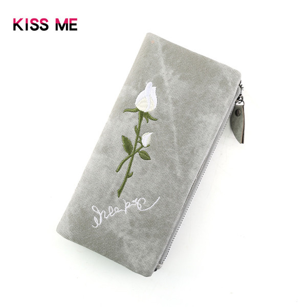 Portofel de dama modern in mai multe culori cu decor floral