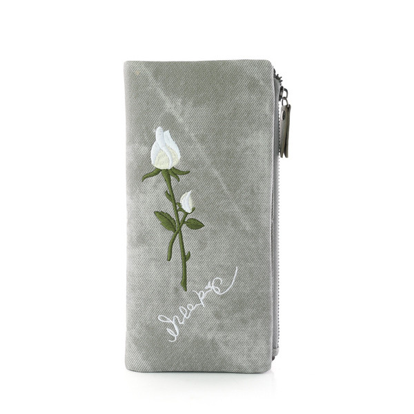 Portofel de dama modern in mai multe culori cu decor floral