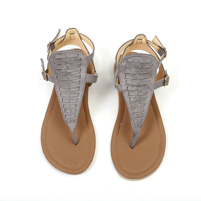 Sandale de damă cu talpă joasă plată din piele ecologică în trei culori