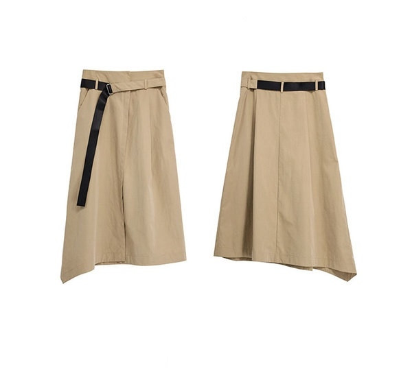 Fusta casual dama asimetrica cu centura