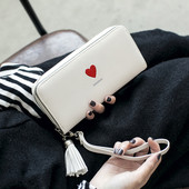 Portofel mare de dama cu fermoar si decor in mai multe culori