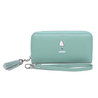 Portofel mare de dama cu fermoar si decor in mai multe culori