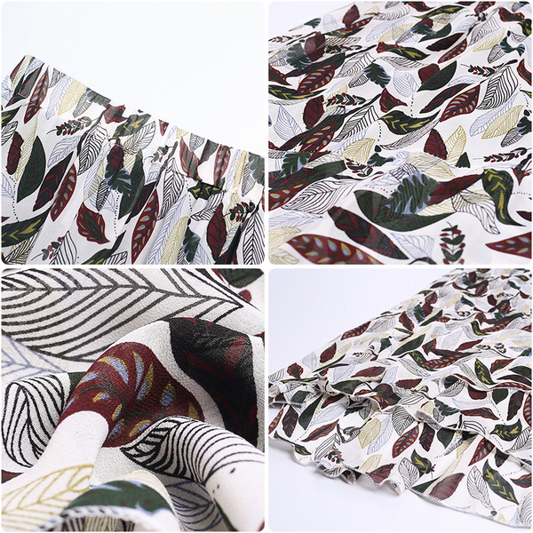 Fusta de dama moderna cu motive florale talie inalta in doua culori