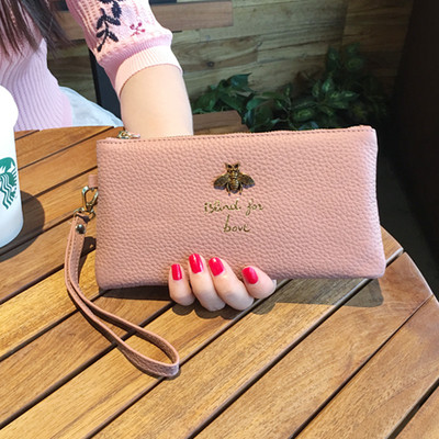 Portofel de dama modern cu inscriptie si decor metalic in mai multe culori