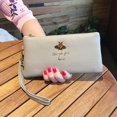 Portofel de dama modern cu inscriptie si decor metalic in mai multe culori