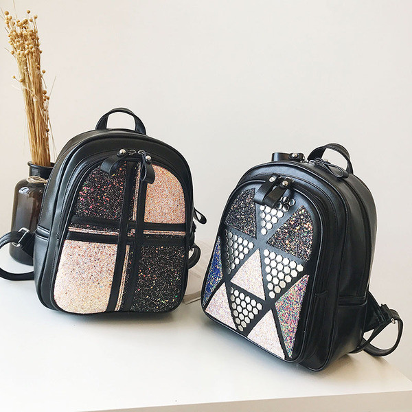 Rucsac mic de dama cu elemente stralucitoare in doua modele