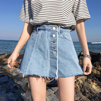 HIT Fusta dama din denim - pantaloni cu nasturi