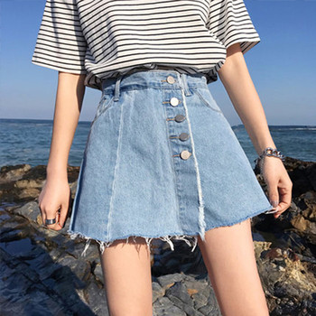 HIT Fusta dama din denim - pantaloni cu nasturi