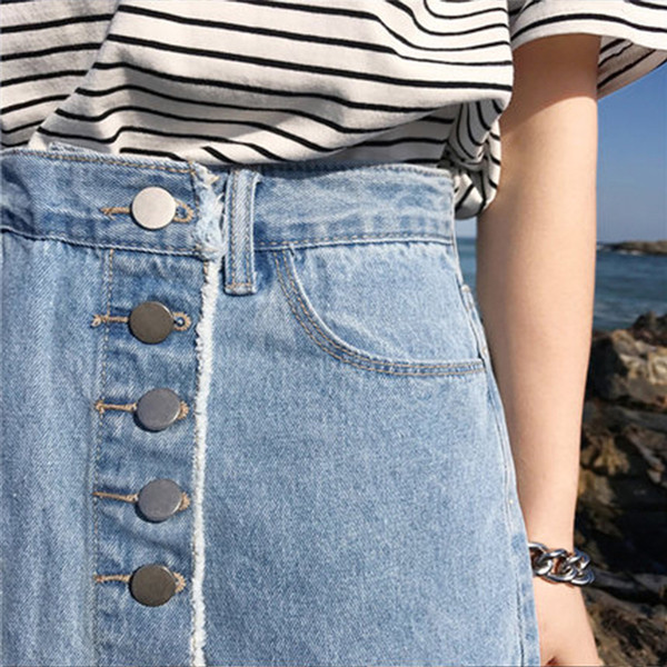 HIT Fusta dama din denim - pantaloni cu nasturi