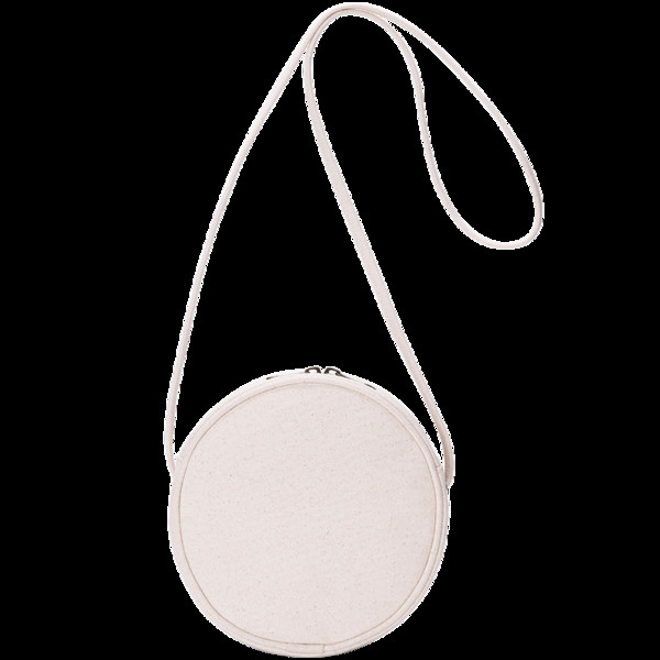 Geantă mică rotundă de damă cu o curea subțire de umăr