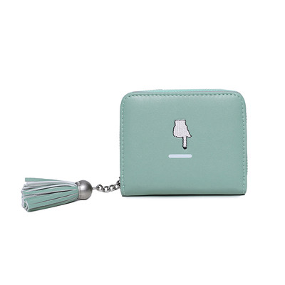 Portofel mic de dama cu fermoar si ciucuri in mai multe culori