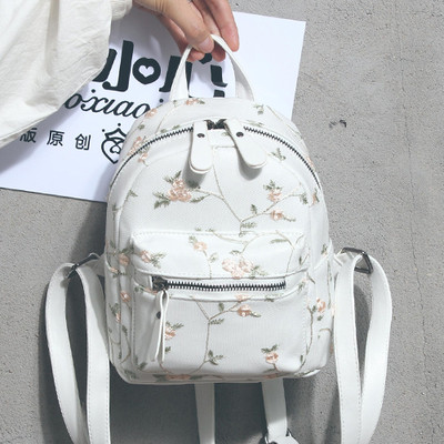 Дамска малка раница с флорална бродерия в четири цвята