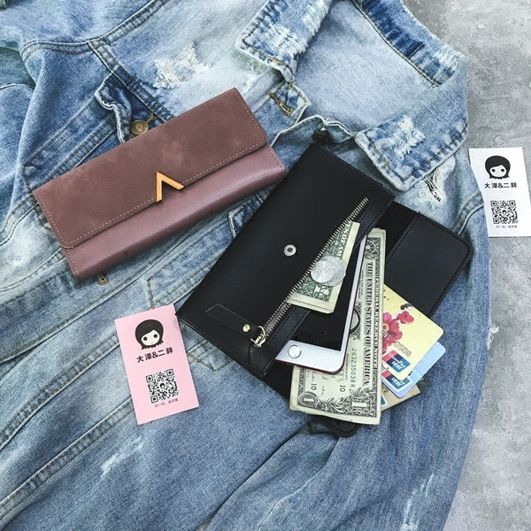 Portofel mare de dama cu element metalic in mai multe culori