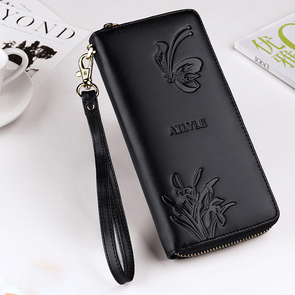 Голям дамски портфейл с флорални мотиви в няколко цвята