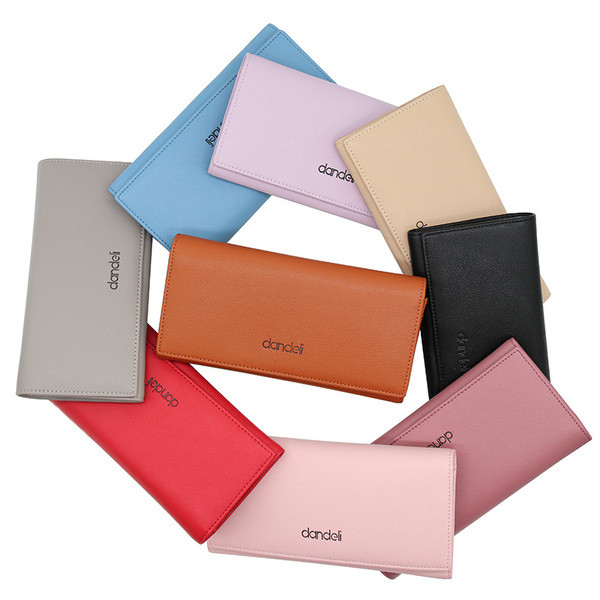 Красив дамски голям портфейл с надпис в няколко цвята