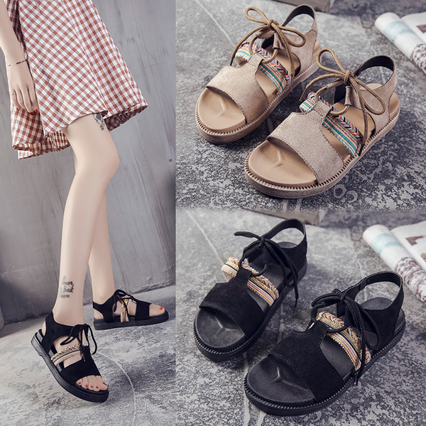 Модерни дамски сандали в римски стил-два цвята