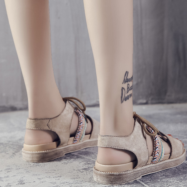 Модерни дамски сандали в римски стил-два цвята