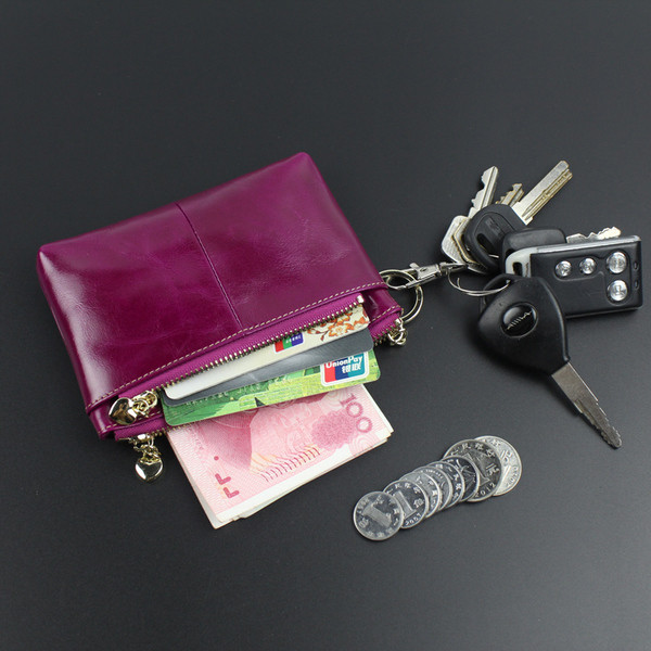 Portofel mic de dama cu fermoare din piele ecologica in mai multe culori