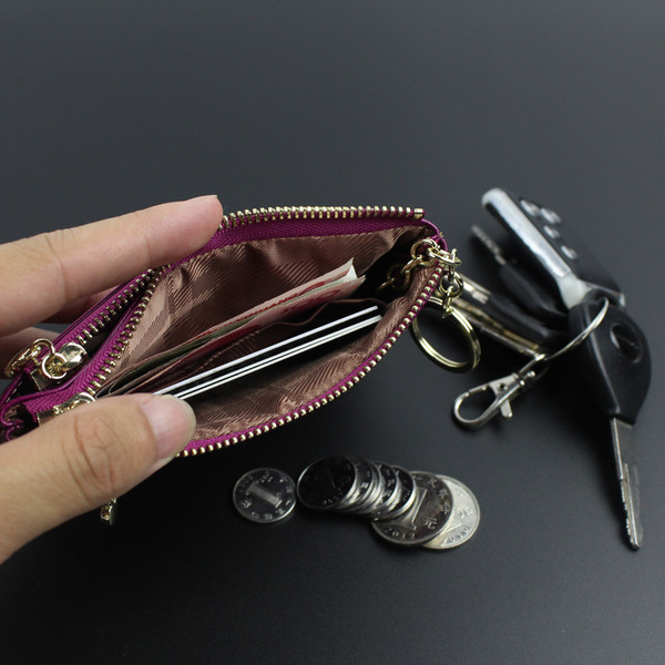 Portofel mic de dama cu fermoare din piele ecologica in mai multe culori