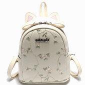 Дамска раница с флорални мотиви и 3D декорация в няколко цвята