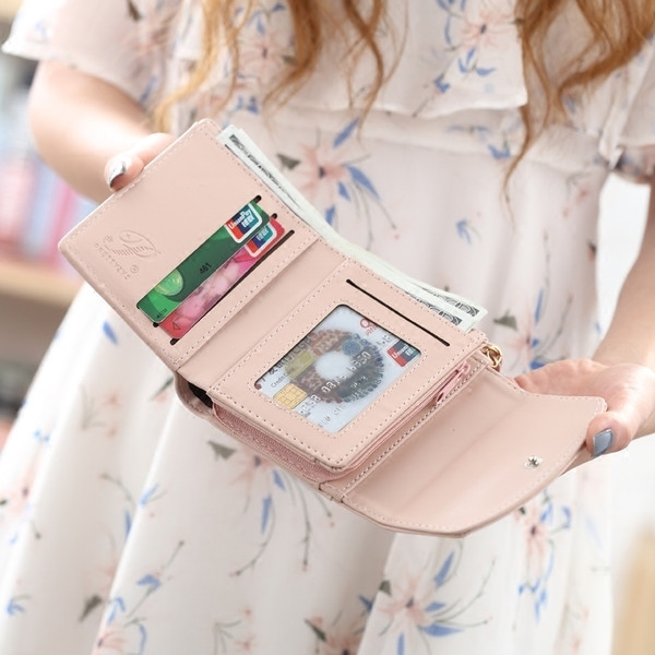 Portofel mic de dama din piele intoarsa cu perla in mai multe culori