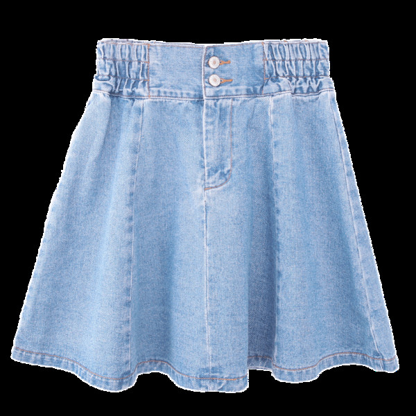 Модерна дамска дънкова  пола с ластик на колана широк модел 