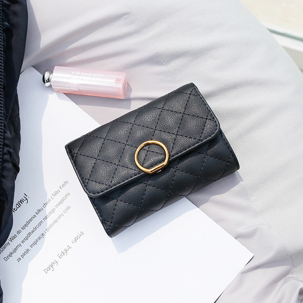 Portofel mic de dama cu element metalic in mai multe culori