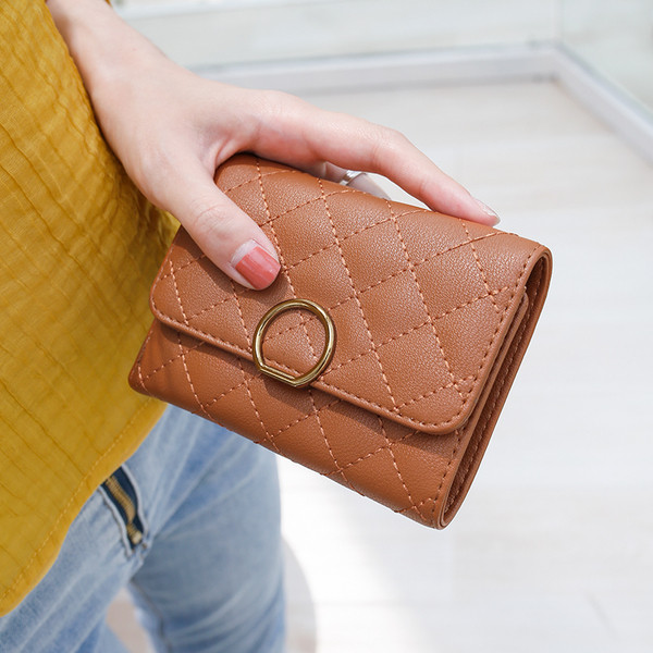 Portofel mic de dama cu element metalic in mai multe culori