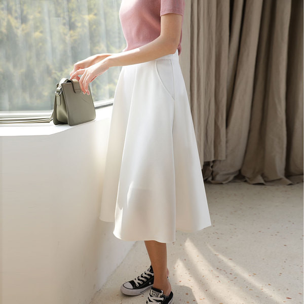 Fusta dama casual model lat cu buzunare in mai multe culori