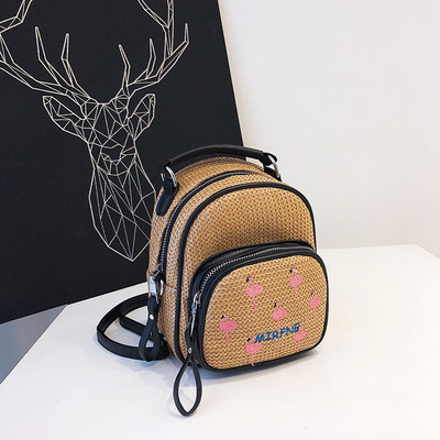 Малка дамска раница с цветна бродерия в различни модели