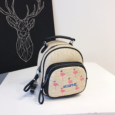 Малка дамска раница с цветна бродерия в различни модели