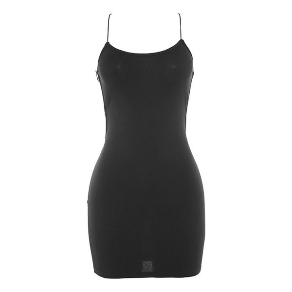 Дамска рокля с тънки презрамки и гол гръб в черно и бяло