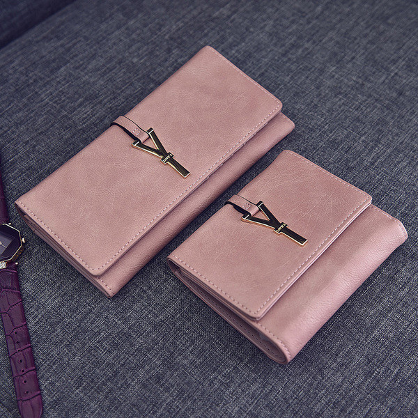 Portofel de dama modern cu element metalic in 2 marimi