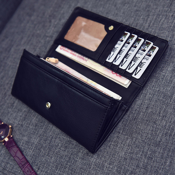 Portofel de dama modern cu element metalic in 2 marimi