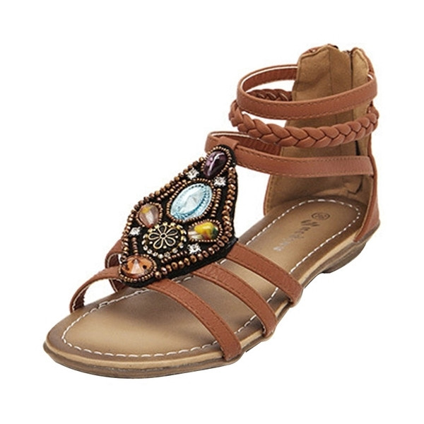 Sandale plate de dama decorate cu pietre in doua culori