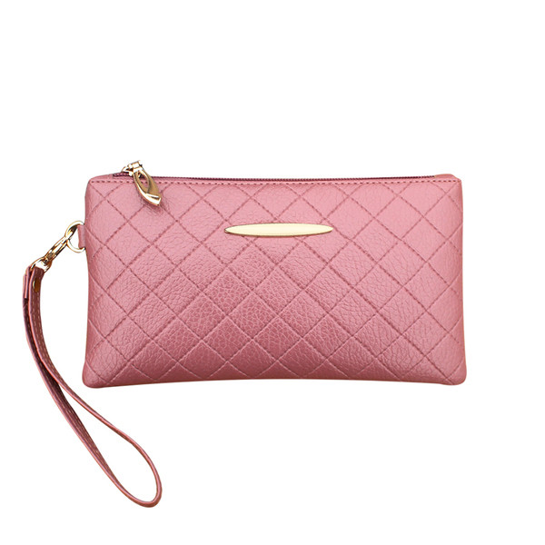 Голям дамски портфейл с метален елемент в няколко цвята