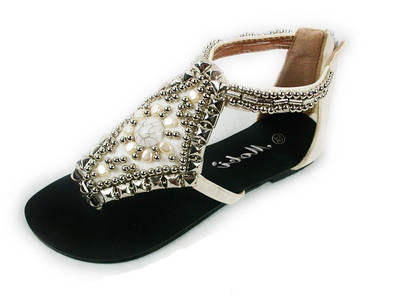 Sandale casual dama decorate cu pietre in patru culori