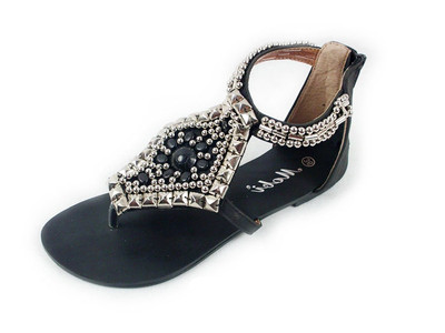 Sandale casual dama decorate cu pietre in patru culori