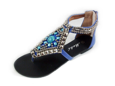 Sandale casual dama decorate cu pietre in patru culori