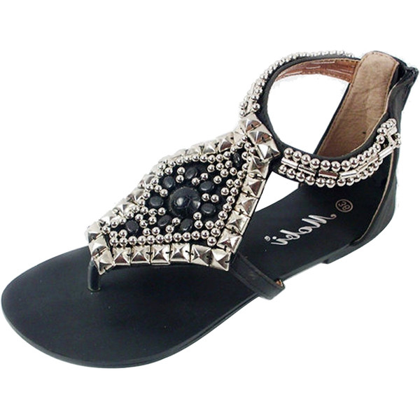 Sandale casual dama decorate cu pietre in patru culori