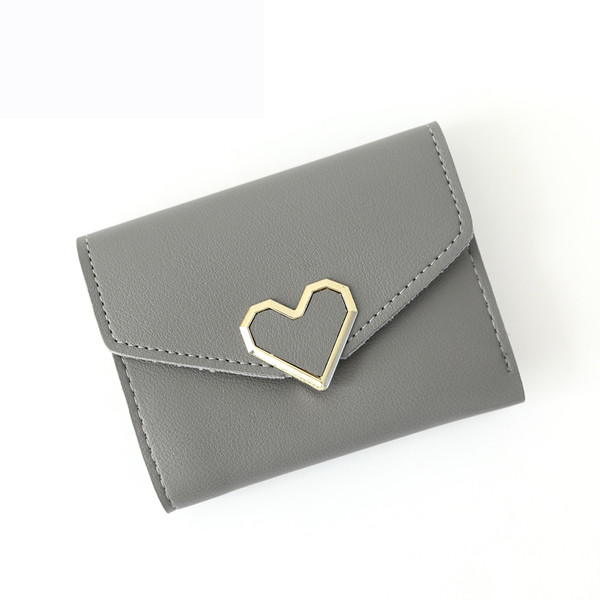 Portofel mic de dama cu element metalic din piele ecologica in mai multe culori