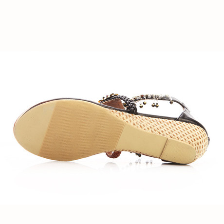 Sandale casual dama cu elemente metalice in doua culori