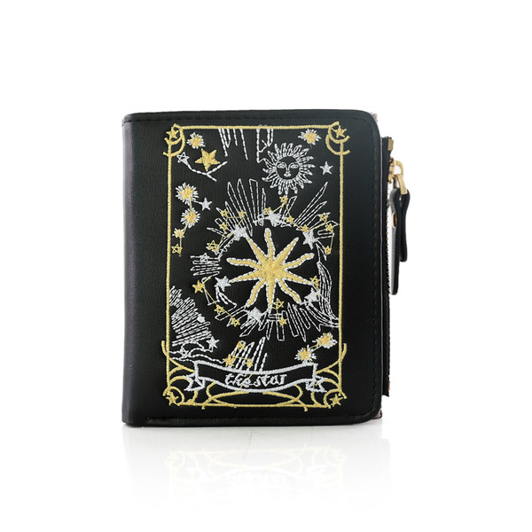 Portofel mic de dama cu broderie colorata in mai multe culori