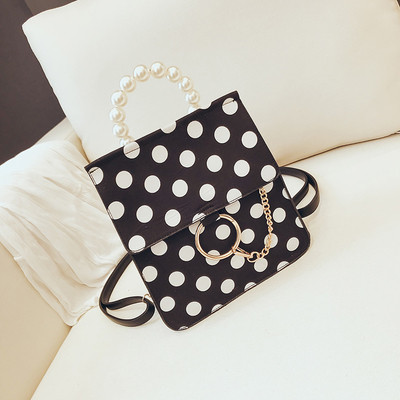 Дамска раница с дръжка от перли в четири цвята