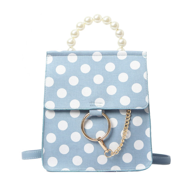 Дамска раница с дръжка от перли в четири цвята