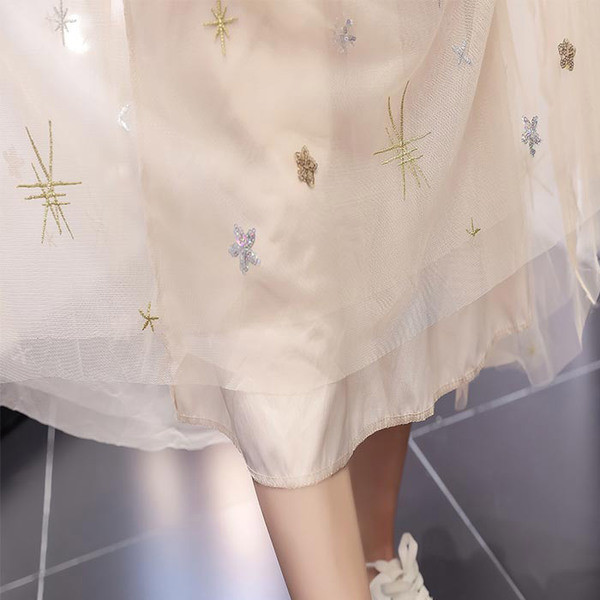 HIT Fusta de vara dama cu tul cu talie inalta in trei culori