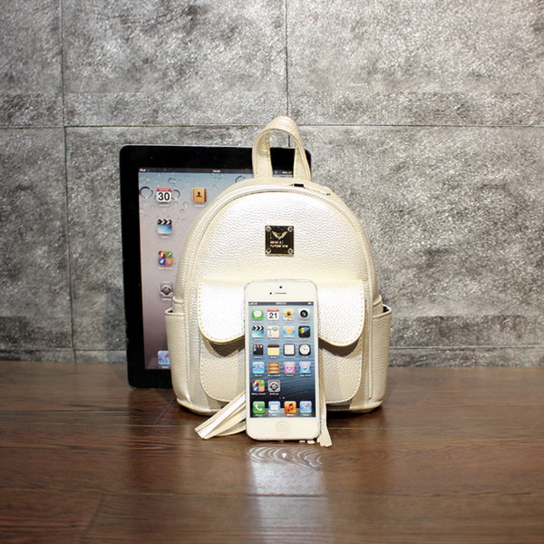 Rucsac mic de dama din piele ecologica cu ciucuri in patru culori