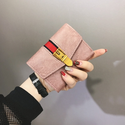 Малък дамски портфейл с метална закопчалка от еко кожа